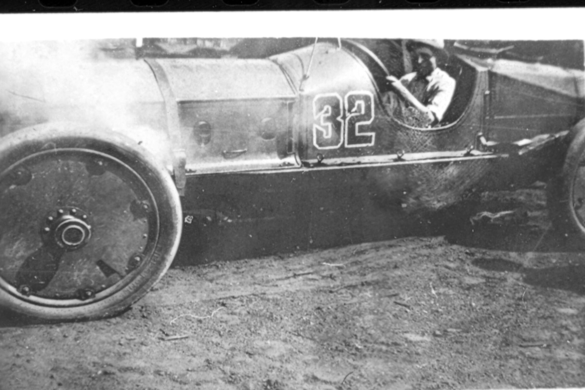 Clessie Cummins in the Marmon “Wasp” that Ray Harroun drove to victory in the first Indianapolis 500 mile race. Clessie, who worked for Nordyke & Marmon, was in the race pit crew.