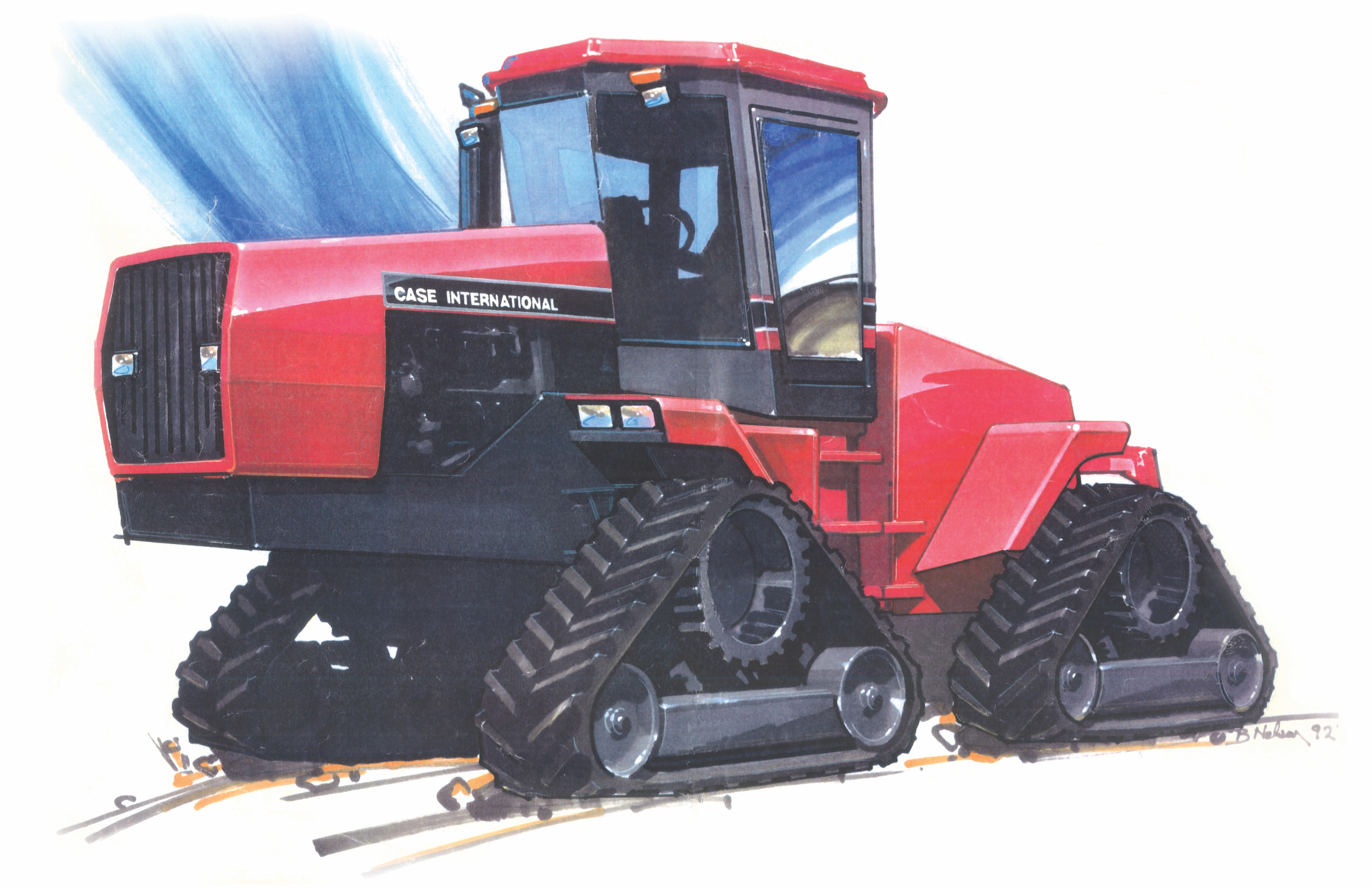 Early concept drawing of the Quadtrac. Case IH